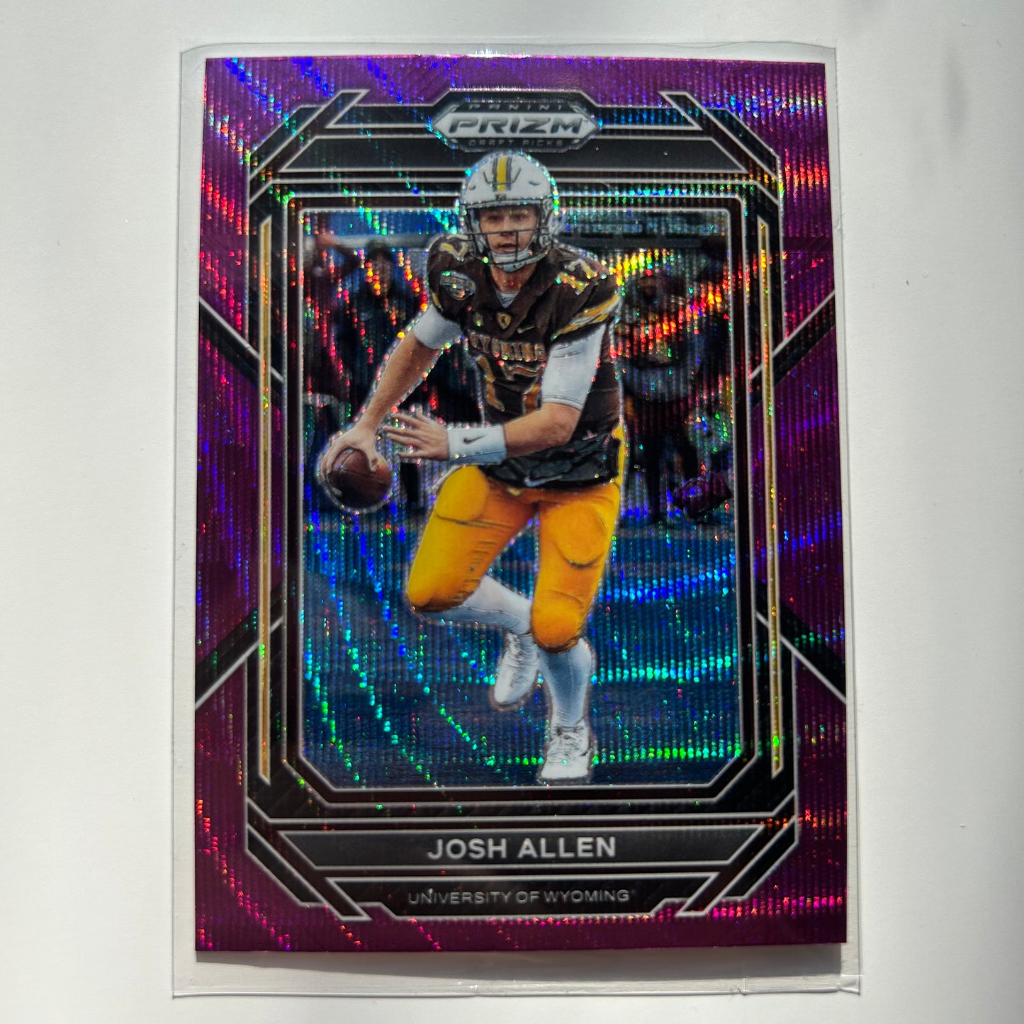 2023 Panini Prizm Draft Picks Josh Allen Purple Wave Wyoming/Bills #58