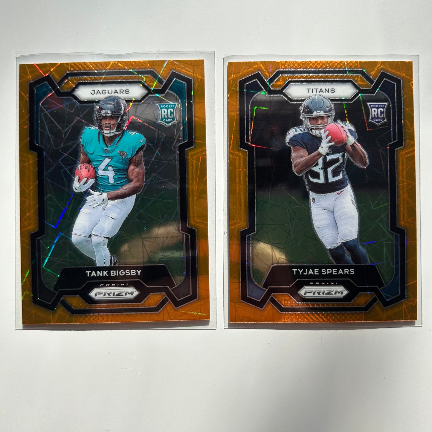 2023 NFL PRIZM ORANGE LAZER LOT - TYJAE SPEARS AND TANKS BIGSBY