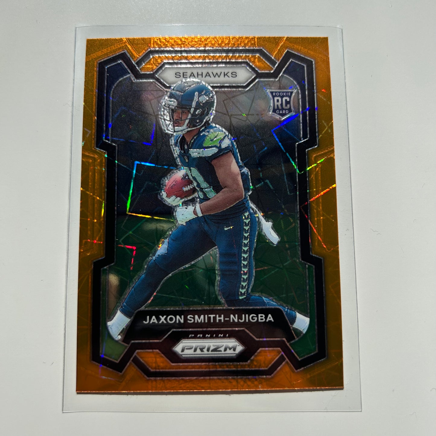 Jaxon Smith-Njigba 2023 Panini Prizm Orange Lazer Rookie RC