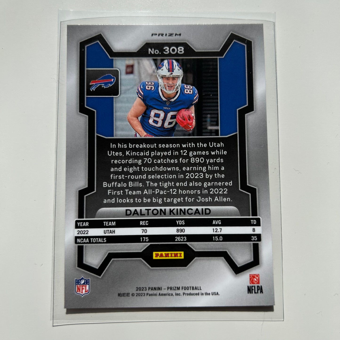 Dalton Kincaid 2023 Panini Prizm Orange Lazer Rookie RC