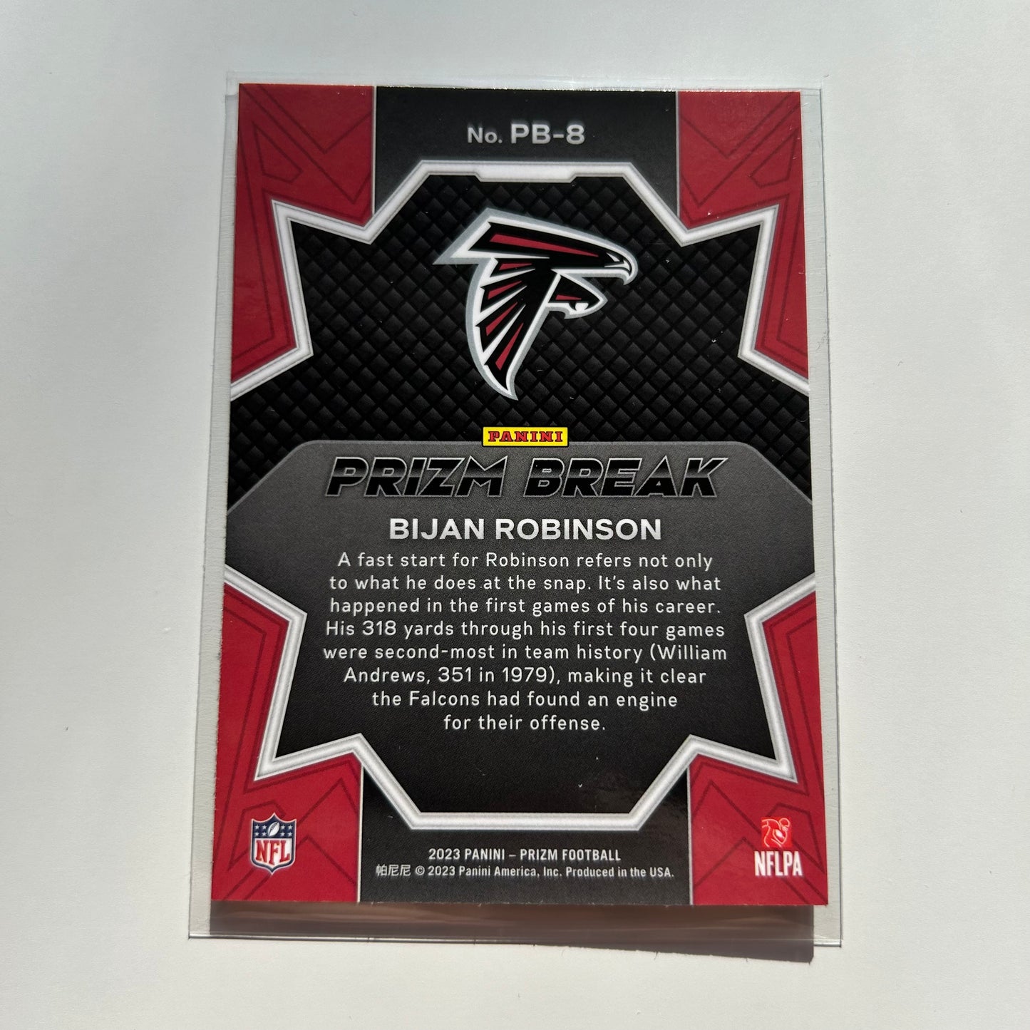 2023 Panini Prizm Bijan Robinson #PB-8 Prizm Break Rookie RC Atlanta Falcons