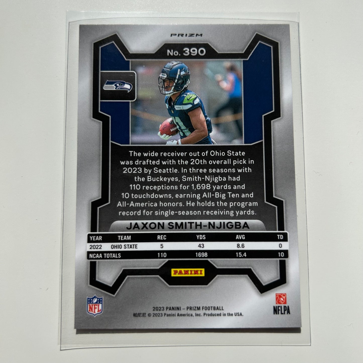 Jaxon Smith-Njigba 2023 Panini Prizm Orange Lazer Rookie RC