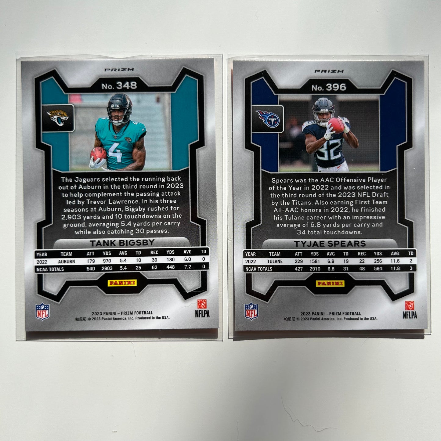 2023 NFL PRIZM ORANGE LAZER LOT - TYJAE SPEARS AND TANKS BIGSBY